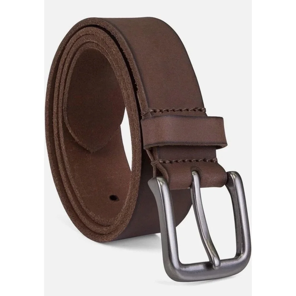 Timberland Men's 35mm Classic Buckle Jean Leather Belts Dark Brown 34